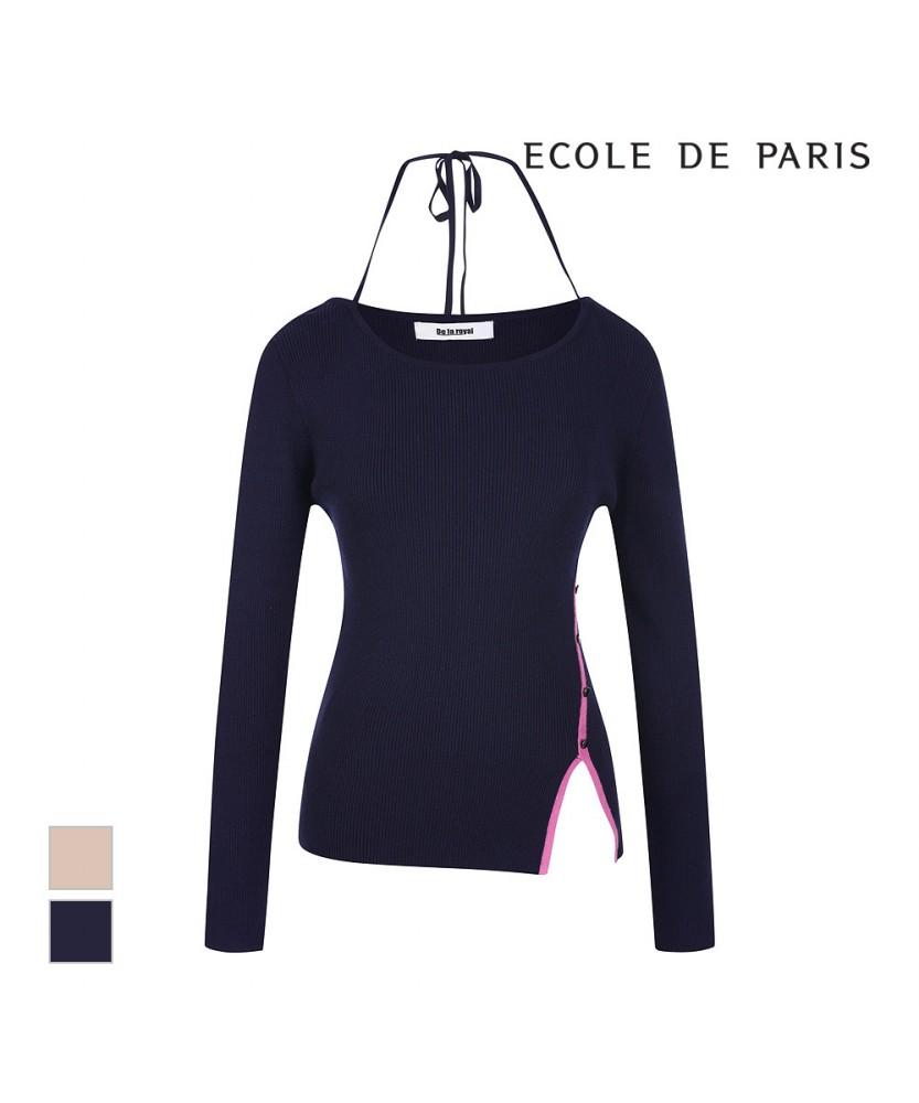 ECOLEDEPARIS Diagonal Button Knit_Rb39Kkcm38Z