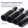 Ultra-Thin Long Thin-Wall Impact Socket Wrench for Motorcycle & Electric Vehicle Repair