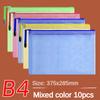 10 pezzi A4 File Bag Trasparente Mesh A5 Data Zipper Storage Bag B5 Student Test Paper Drawing Bag Office Waterproof Document Bag