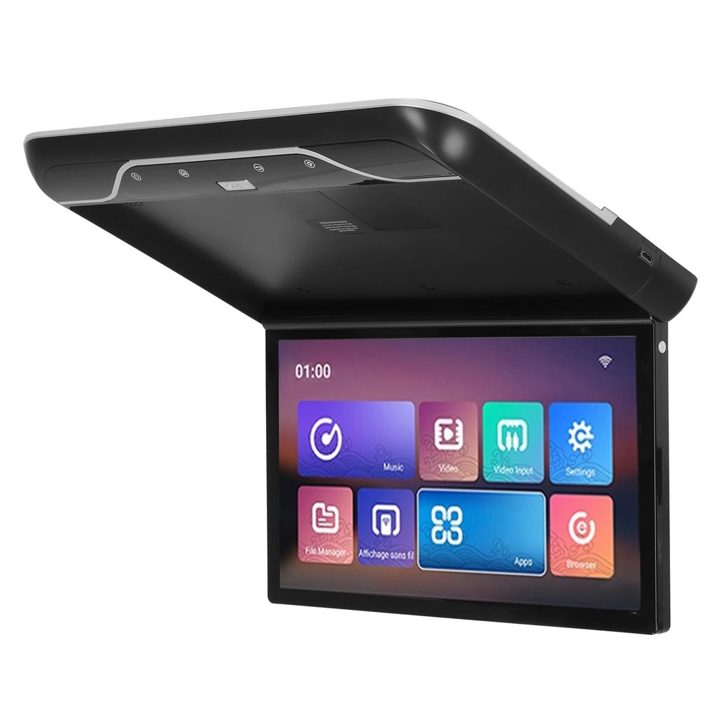 19in Car Roof Mount Flip Down Monitor Ceiling TV HD Multimedia Interface Compatiable with Remote Control for Android