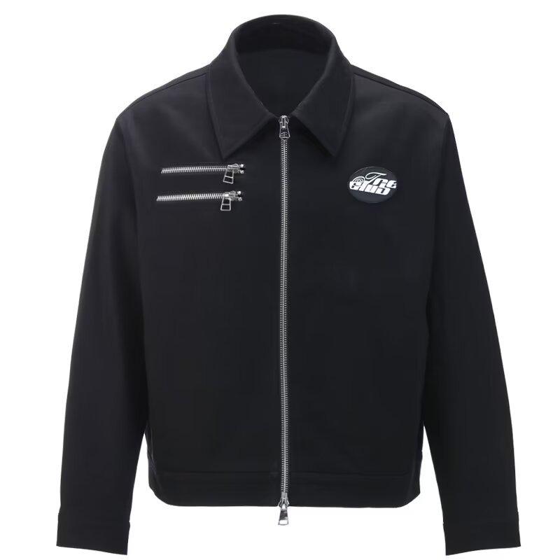 

Подростковая куртка в корейском стиле для плохих парней, двухслойная - Модная, повседневная, универсальная верхняя одежда для весны и осени 2X Large чёрный