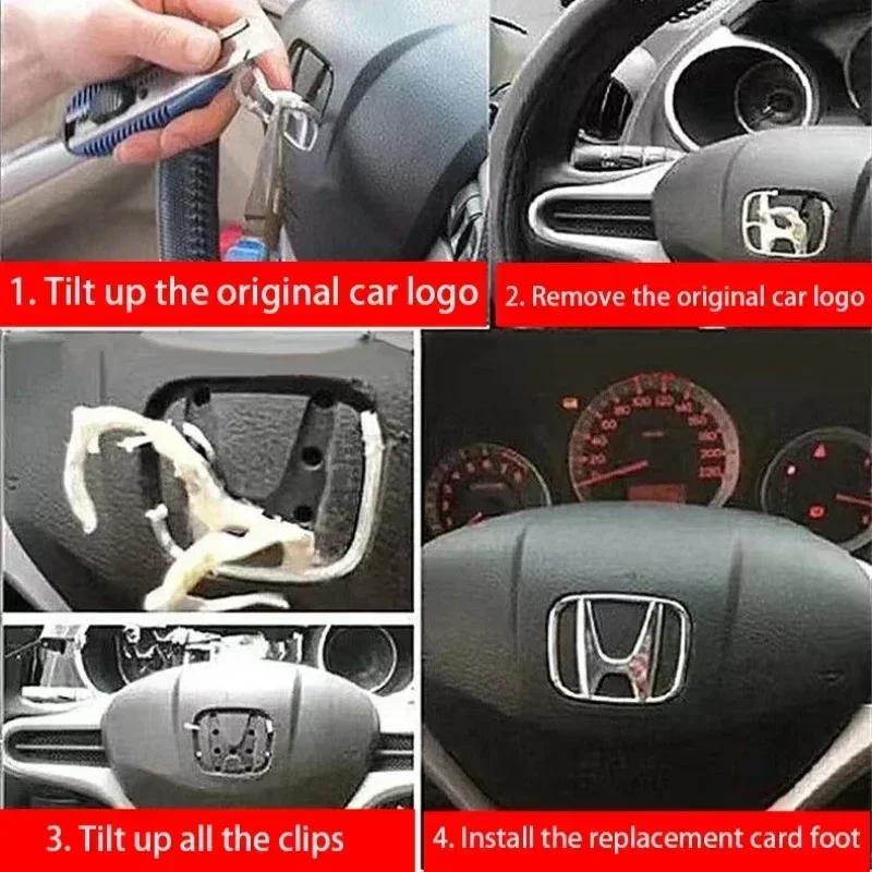 Per Honda Civic Accord CRV HRV Fit Jazz City Odyssey Jade Vezel NSX Inspire 50/53mm Emblema Logo Centrale Volante Auto