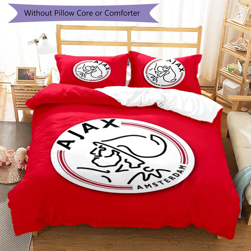 3pcs Ajax FC Design Cover Set - HD Printed Bedding with 1 Cover and 2 Pillowcases - Perfect for Home and Dorm Decor