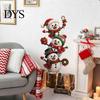 Festive Home Decoration 3D Christmas Wall Stickers, Self?Adhesive PVC Decals, Reindeer Santa Party Decorations Gingerbread Snowman Xmas Decor