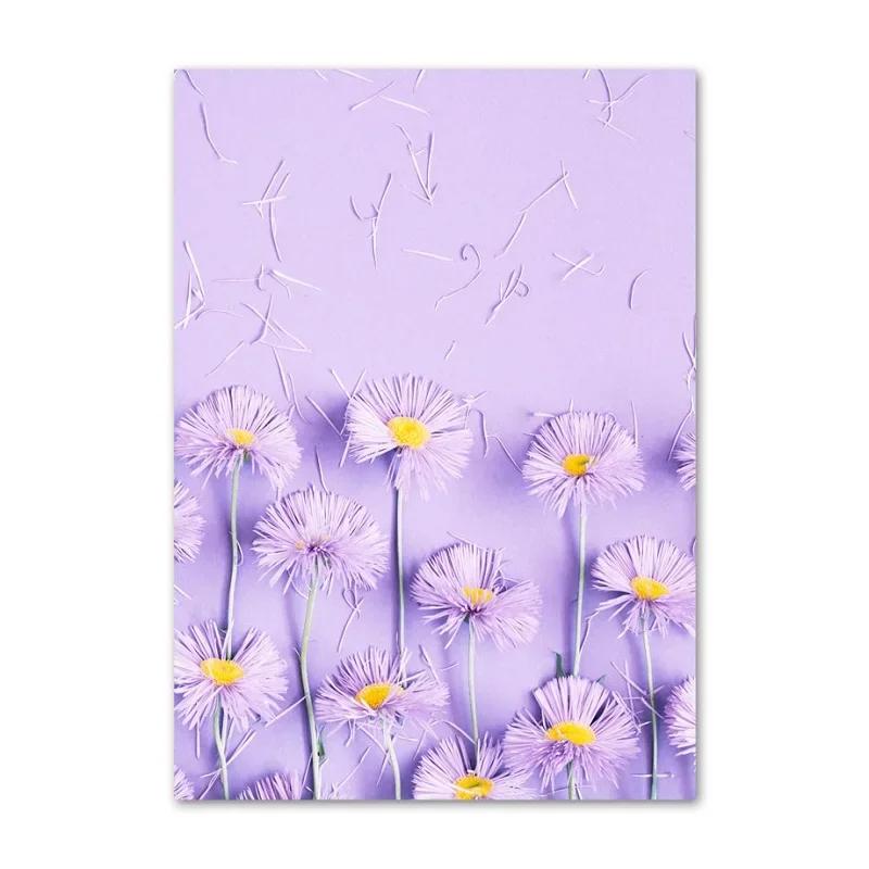 Lienzo Pintura Morado Flores Lila Lavanda Póster Bicicleta Paisaje Rural Imagen Decoración Pared Hogar Dormitorio Fondo
