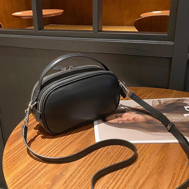 Women Luxury Real Split Cowhide Leather Crossbody Saddle Bag Soft Small Square Shoulder Bag For Female Casual Handbag Wholesale
