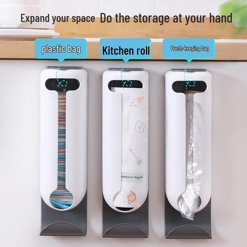 Douyin Kitchen Wall-Mount Punch-Free Storage Rack for Plastic Bags & Underwear