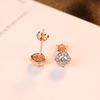 CZCITY  High-quality Shiny Circle Elegant CZ Crystal & Fine 925 Silver Stud Earring for Women Engagement Gift Party