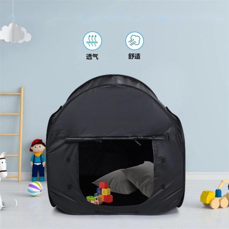 Portable Pop-Up Kids Play Tent Black UV-Blocking Indoor Outdoor Shade House 1-2 Children