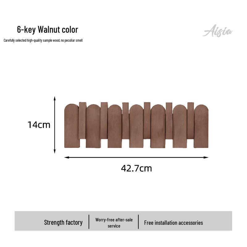 Piano Key Solid Wood Wall-Mounted No-Drill Coat and Hat Rack