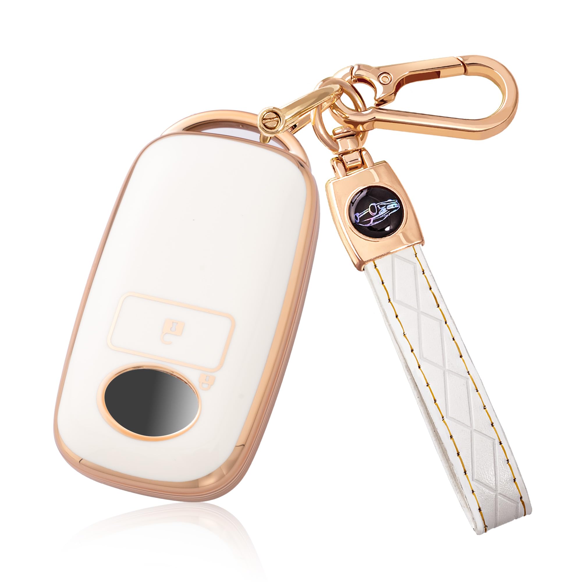 

[Унхоке] Совместимый с Daihatsu чехол для ключа — это чехол для ключа Rumi, чехол для смарт-ключа New Taft, Standard size белый