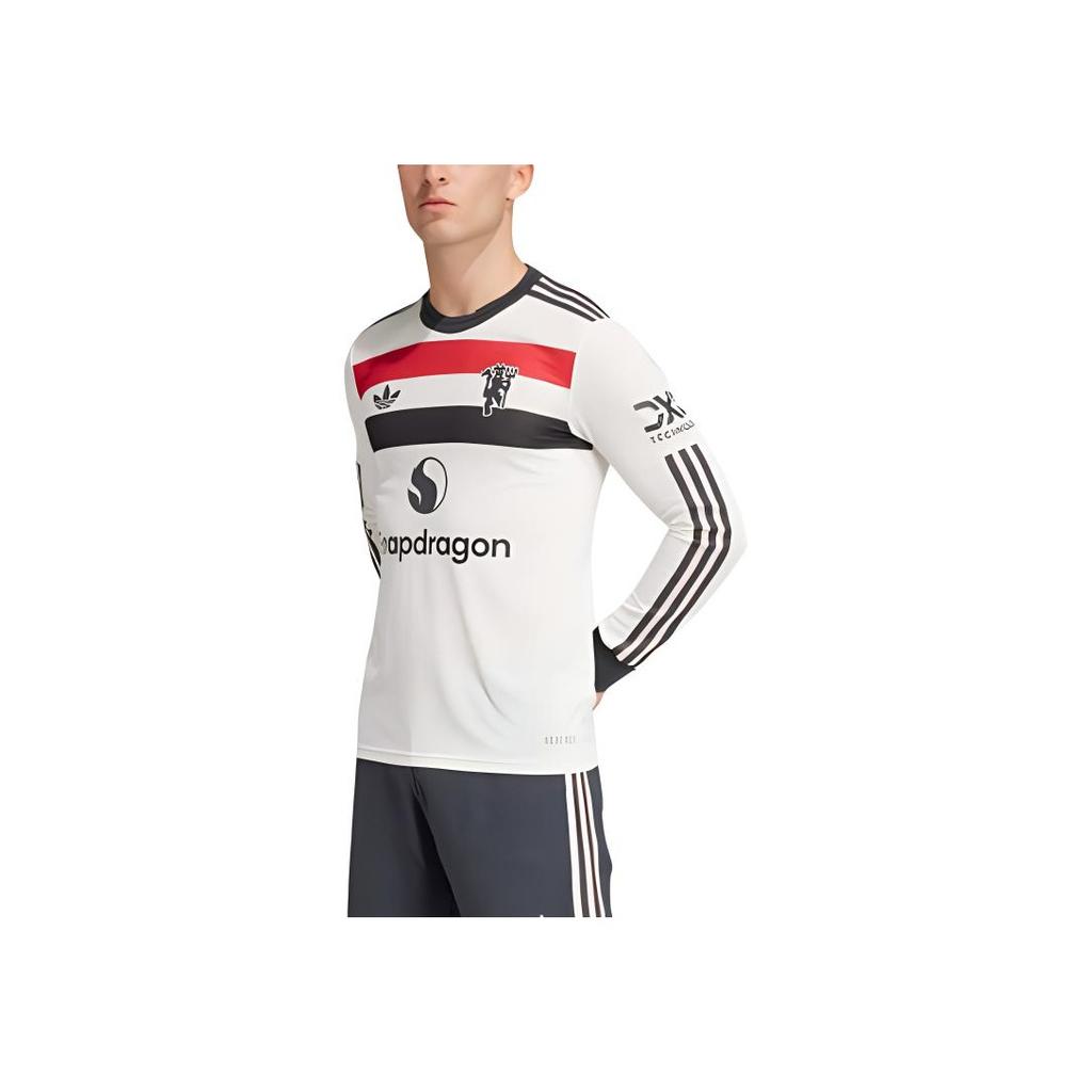 adidas Manchester United 24/25 Long Sleeve Third Authentic Jersey Off White Men Tops IY7812