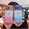 Transparent Wavy Electroplating Phone Case For Samsung Galaxy S26 S25 S24 S23 S22 S21 Ultra Plus Heart Shaped Glitter TPU Cover