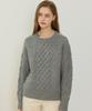 NONLOCAL Mixed Cable Shetland Wool Knit - Gray