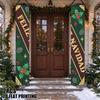 2D Flat, 2D Flat - 2D Flat, 2D Flat - 2D Flat Printing 2pcs Christmas Holly Pinecone Festive Porch Door Frame Couple Banners, Festive Party Atmosphere