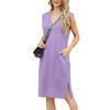 Women's Sleeveless Summer Casual Loose Long Split Dress European and American Fashion Casual