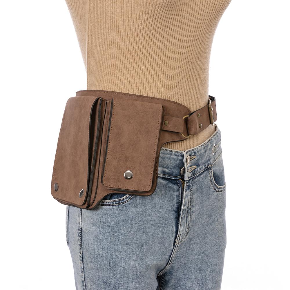 Small Sling Crossbody Backpack Shoulder Bag for Men Women Vintage PU Leather Sling Backpack Cycling
