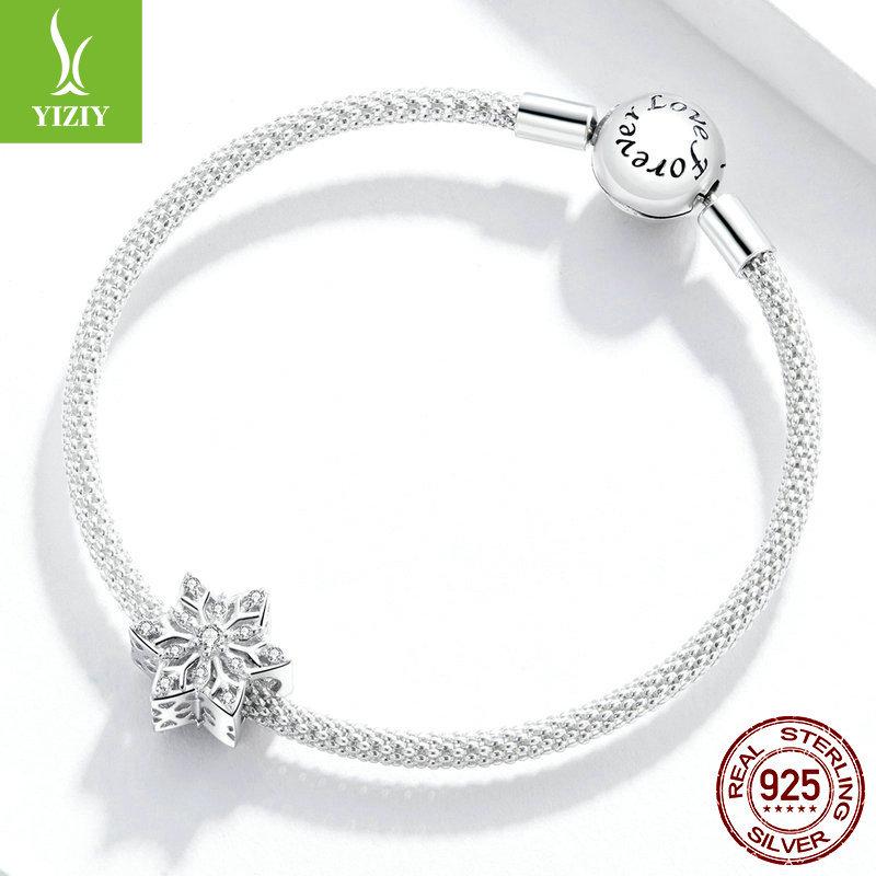 Yin Ziyun White Gold Snowflake S925 Silver Beads BSC368