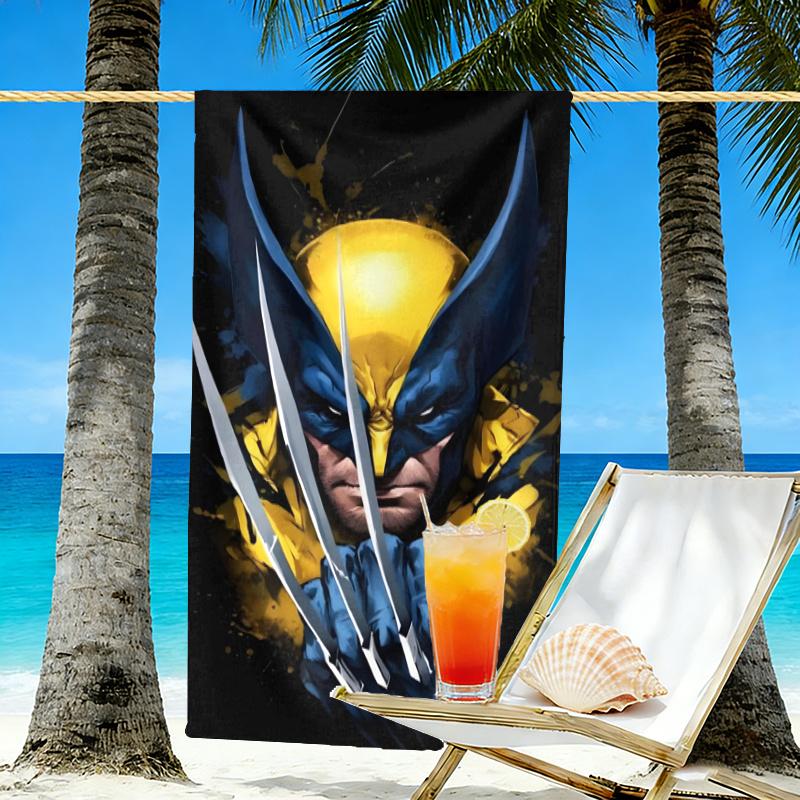 Wolverine Print Beach Towel Design, Soft, Lightweight. for Home Bathroom, Spa, Pool, Yoga, Surfing, Camping, Gift for Family, Friend