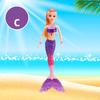 35CM Mini Colorful Glare Music Mermaid Princess Doll Girls Toy 3D Big Eyes BJD Princess Full Outfits  Dresses Collection Childrens Doll Gift