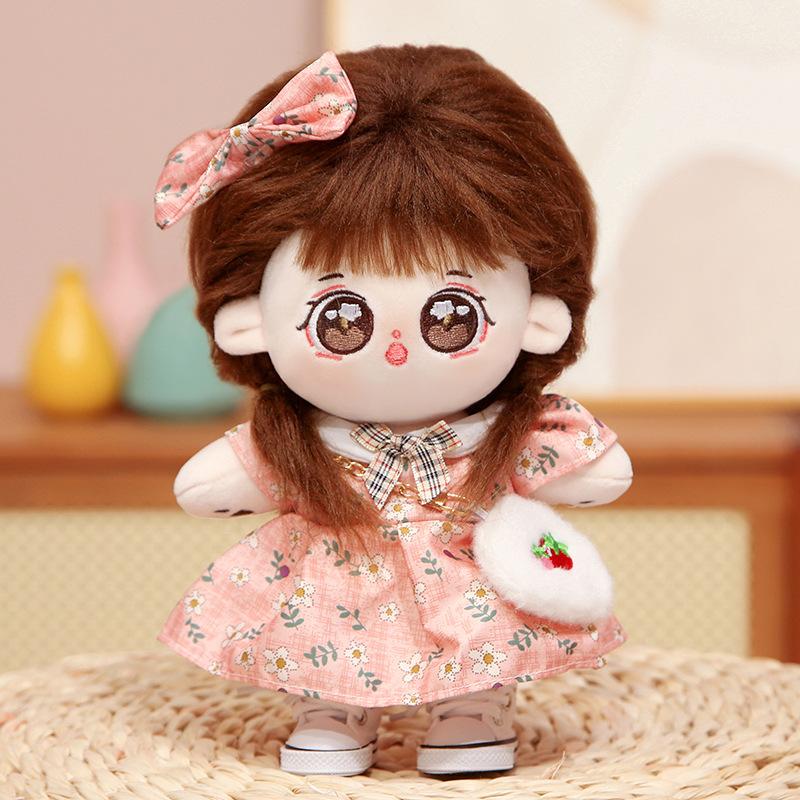 20cm Cotton Doll with Clothes Plush Doll Girl Dress Up Doll Girl Couple Celebrity Gift