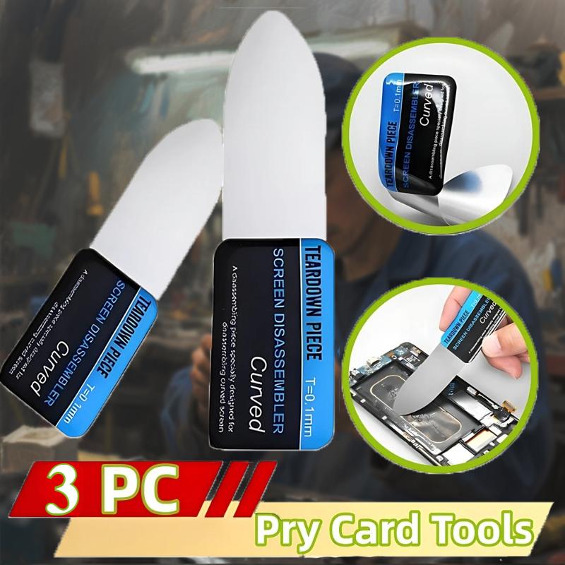 1/3Pcs Mobile Phone Curved LCD Screen Spudger Opening Pry Card Tools Ultra Thin Flexible Mobile Phone Disassemble Steel Metal
