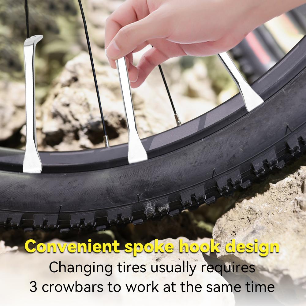 3Pcs Bicycle Tyre Lever Tube Repair Tool Steel Curved Bike Tire Opener Crow Bar MTB Road Cycling Wheel Repair Tools Accessories
