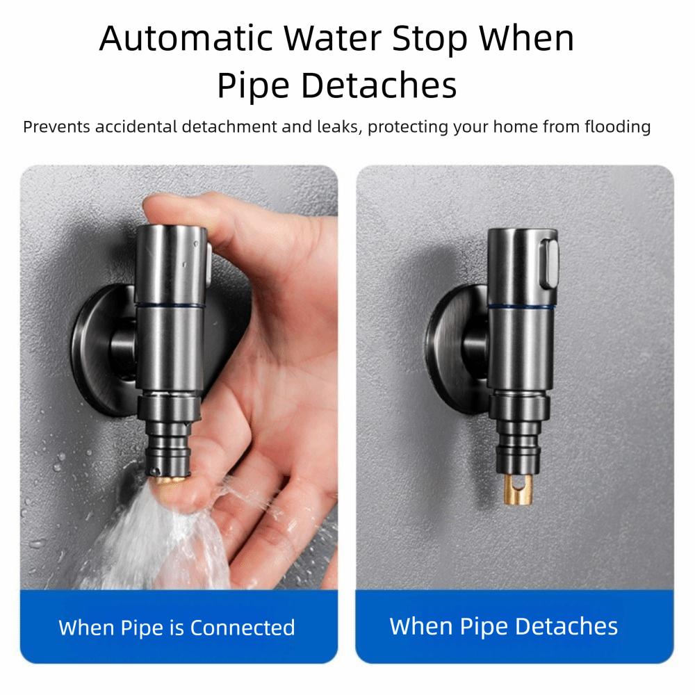 G1/2 Washing Machine Faucet Quick Opening Small Space Faucet Stainless Steel Water Tap  Bathroom