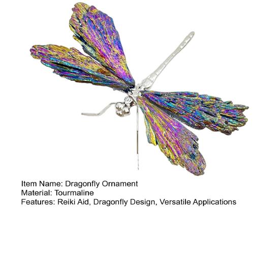 Yousheng Aura Tourmaline Dragonfly Kyanite Dragonfly Ornament Reiki Dragonfly Decoration for Expression Spiritual Connection Meditation Chakra
