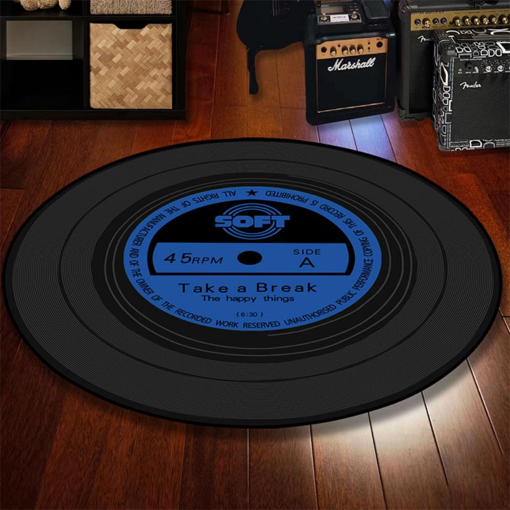 Retro Vinyl Record Music Carpet for Living Room Bedroom Decor Bedside Area Rug Sofa Lounge Area Floor Mat Coffee Table Mats