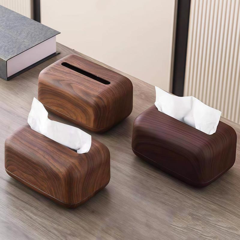 Nowe proste pudełko na chusteczki w stylu chińskim, kolor orzechowy, do domu, z litego drewna, karton do przechowywania w salonie, drewniane pudełko do przechowywania chusteczek