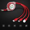 Data  Line Copper One-to-three Multi-function Telescopic Fast Charging Data Cable