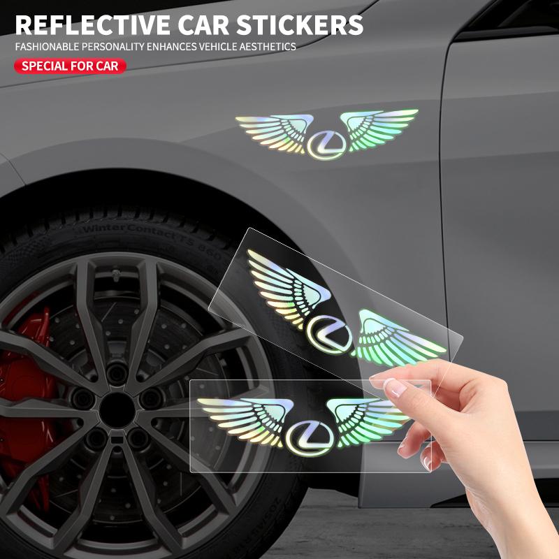 Colorful Reflective Laser Car Refit Personalized Wing Sticker For Lexus IS250 IS200 CT200h GS300 LS430 RX450h LX570 IS300