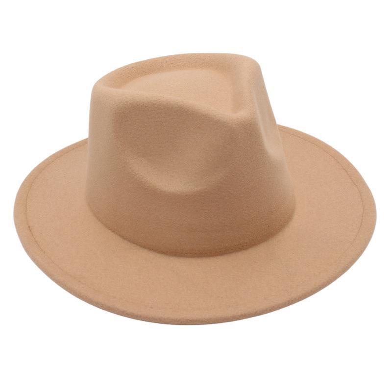 Zylinder Einfarbig Jazzhut Herren- und Damenfilzhut Retro-Hut Plüschhut Wollhut