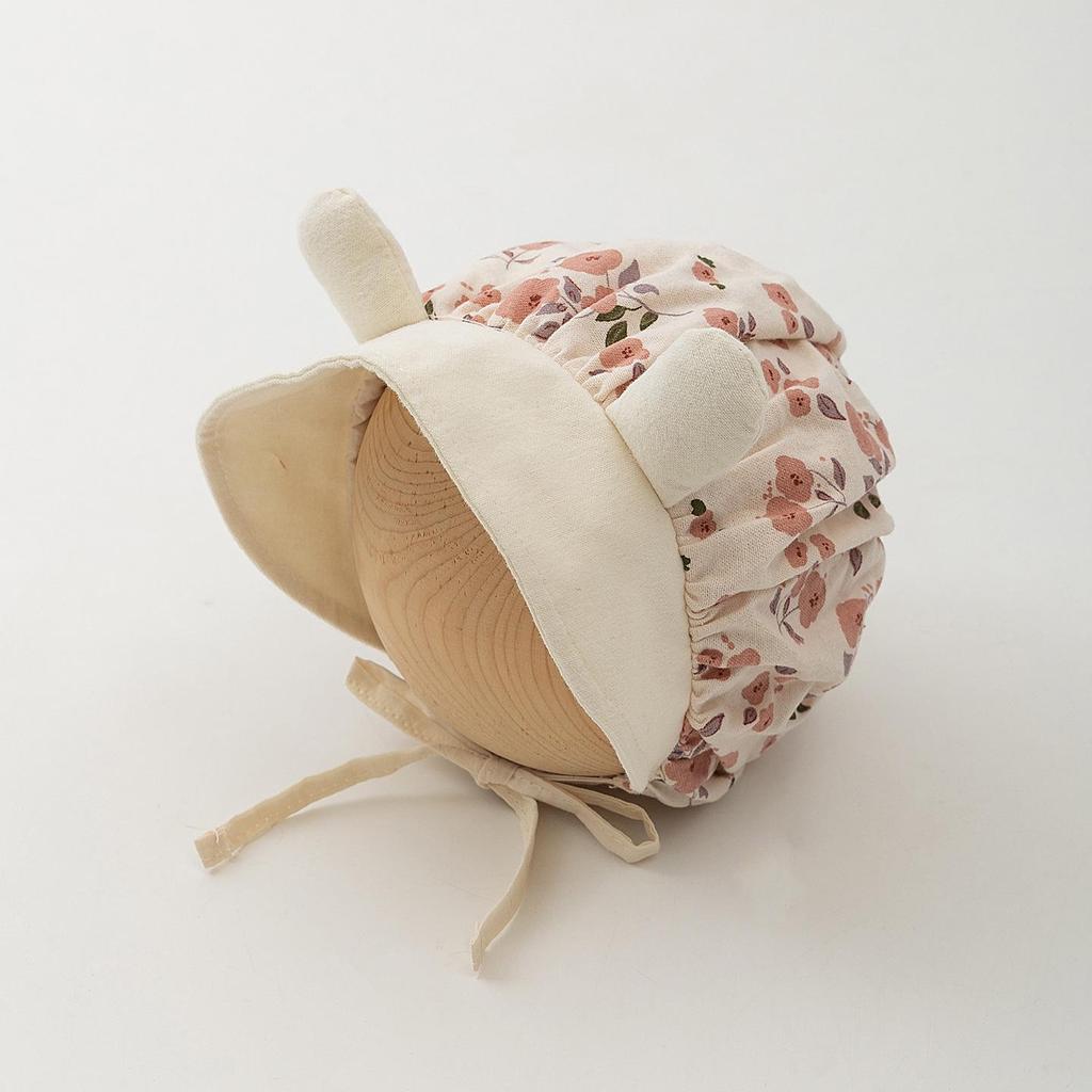 Floral Baby Cloche Hat - Newborn Fontanelle & Ear Protection for Spring & Autumn