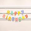 Cartoon Smiley Face Candle and Letter Banner for Children's Birthday Party Decoration