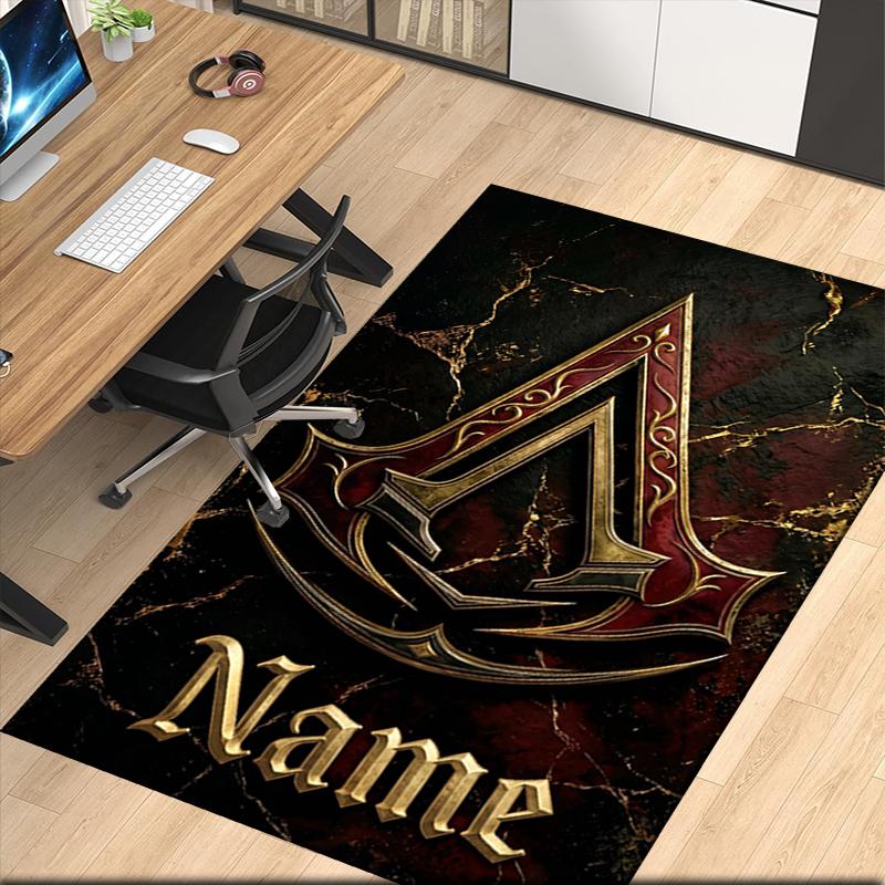 Custom Name Assassin'S Printed Carpet Rug For Office Chair Living Room Bedroom Kitchen Room Decor Gifts