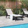 VidaXL Chaise Longue, Siège avec Dossier Réglable, Bain de Soleil, Transat de Jardin Patio Terrasse Arrière-cour, Moderne, 364219