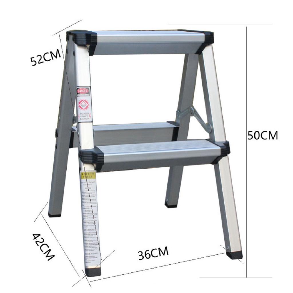 150KG Maximum Load 2 Step Stool Folding Ladder Anti Slip Safety Aluminium Ladder New
