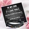 Stainless Steel Bracelet Son Gifts From Mom Dad, Birthday Christmas Gifts For Son Message Card Gift Box