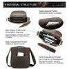 Men Top Grain Crazy Horse Leather Crossbody Bag Multi-Zipper Pockets Vintage Texture