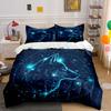 Cosmic-Themed Wolf Art Trio Set Exquisite Three-piece Bedding Set Gift for Kids and Adults
