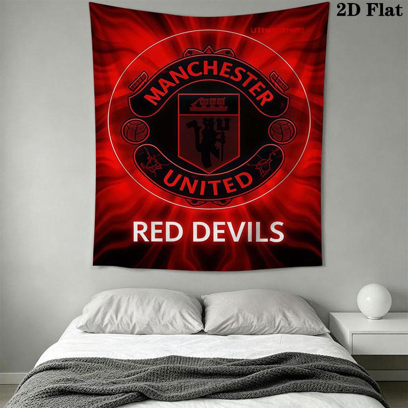 Man Utd K Wall Hanging Printed Fabric Blanket Decorative Tapestries for Bedroom Living Room Home Decor