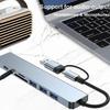 Usb C Hub Usb Splitter 8 In 1 Usb Extender With 4 Usb Port 1 Usbc Port Tf/Sd Card Reader Audio Output Compatible For Macbook