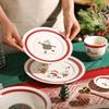 Light Luxury Christmas Ceramic Plates Creative Cute Fruits Dessert Plate Delicious Dishes Dining Plate Exquisite Tableware Gifts