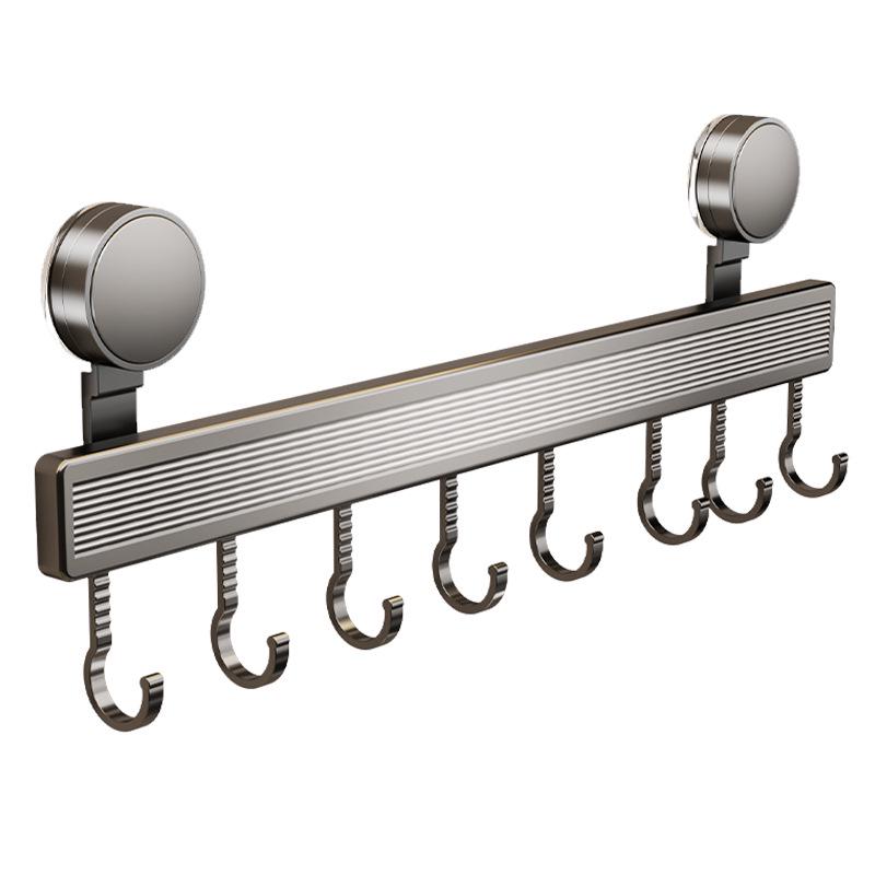 Sliding Suction Cup Kitchen Hooks: No-Drill Aluminum Wall-Mounted Spatula Storage Rail
