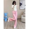 Xiaoxiangfeng Casual Fashion Suit Women's Summer Slimming and Age-reducing Sports Wide-leg Pants Two-piece Set with Western Style