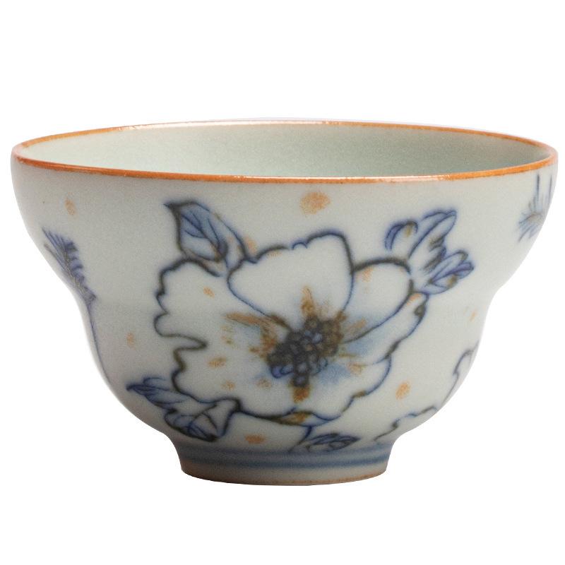 Hand-painted Underglaze Teacups Chinese Kung Fu Tea Set Retro Vintage Master Cups Houesehold Teaware Tasting Mugs Tea Ceremony
