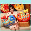 Chinese Style Lucky Koi Plush Cushion For Living Room Decor Office Back Support