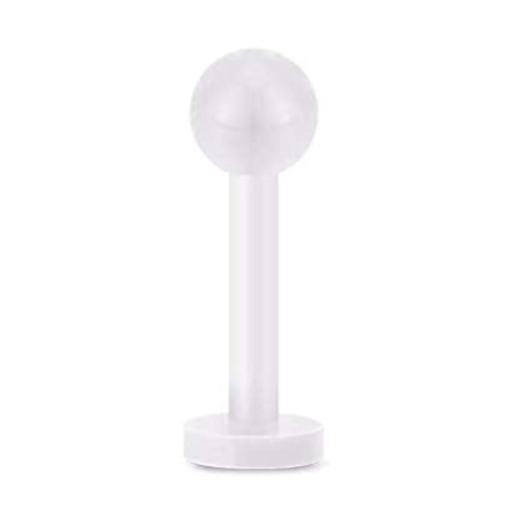 16G Bioflex Acrylic Curved Barbell Horseshoe Lip Eyebrow Rings Piercing Retainer Plastic Flexible Nose Septum Belly Piercing